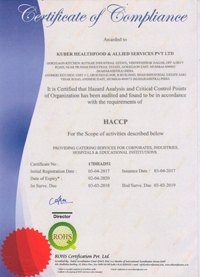 HACCP Certificate of Registration